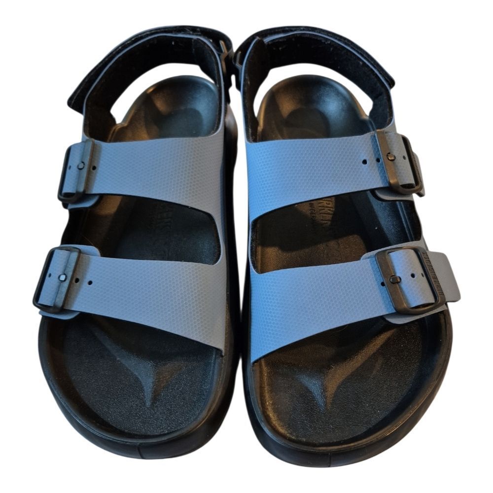 Birkenstock Women's Two-Strap Sandals in Light Blue and Black